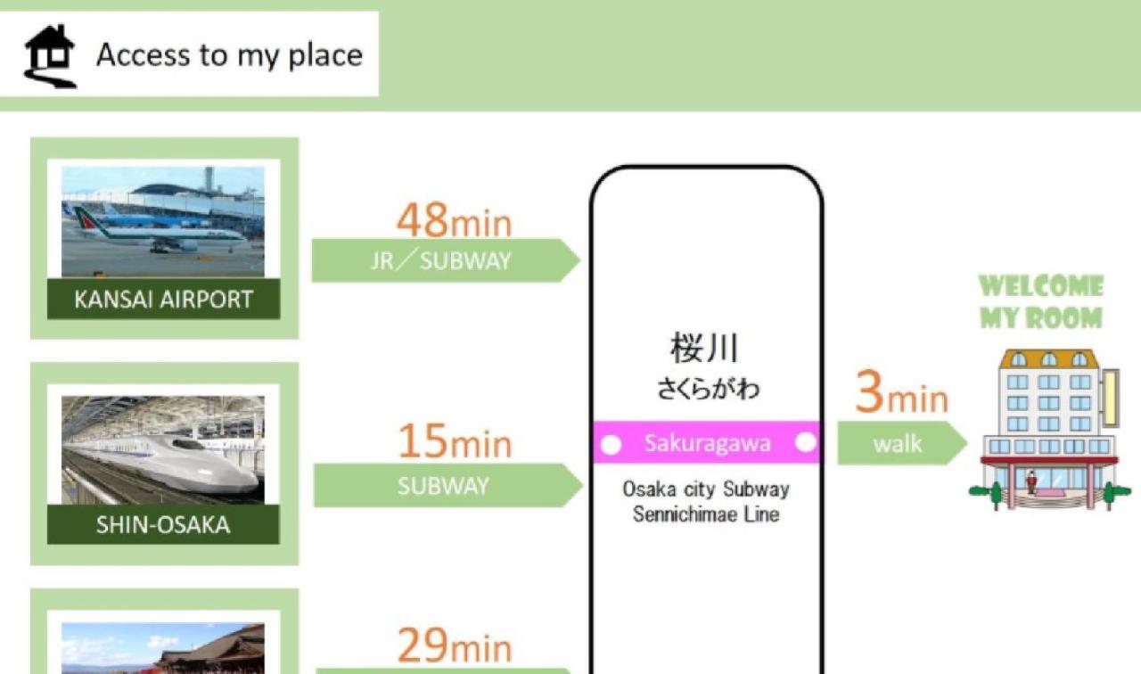 Kaede Lejlighed Osaka Eksteriør billede
